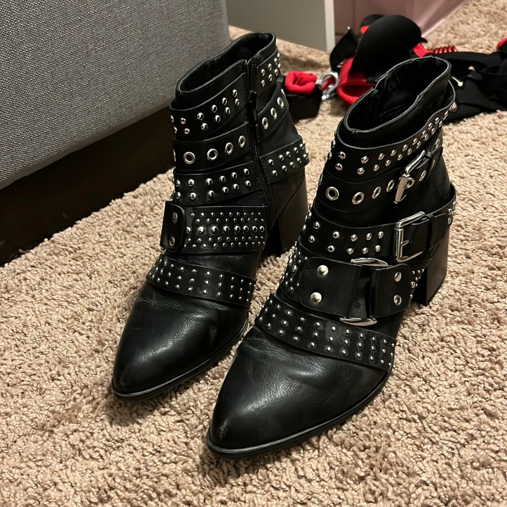 Fergalicious studded black boots